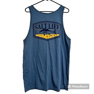 Salt Life Men’s Large Blue Tank Top 100% Cotton